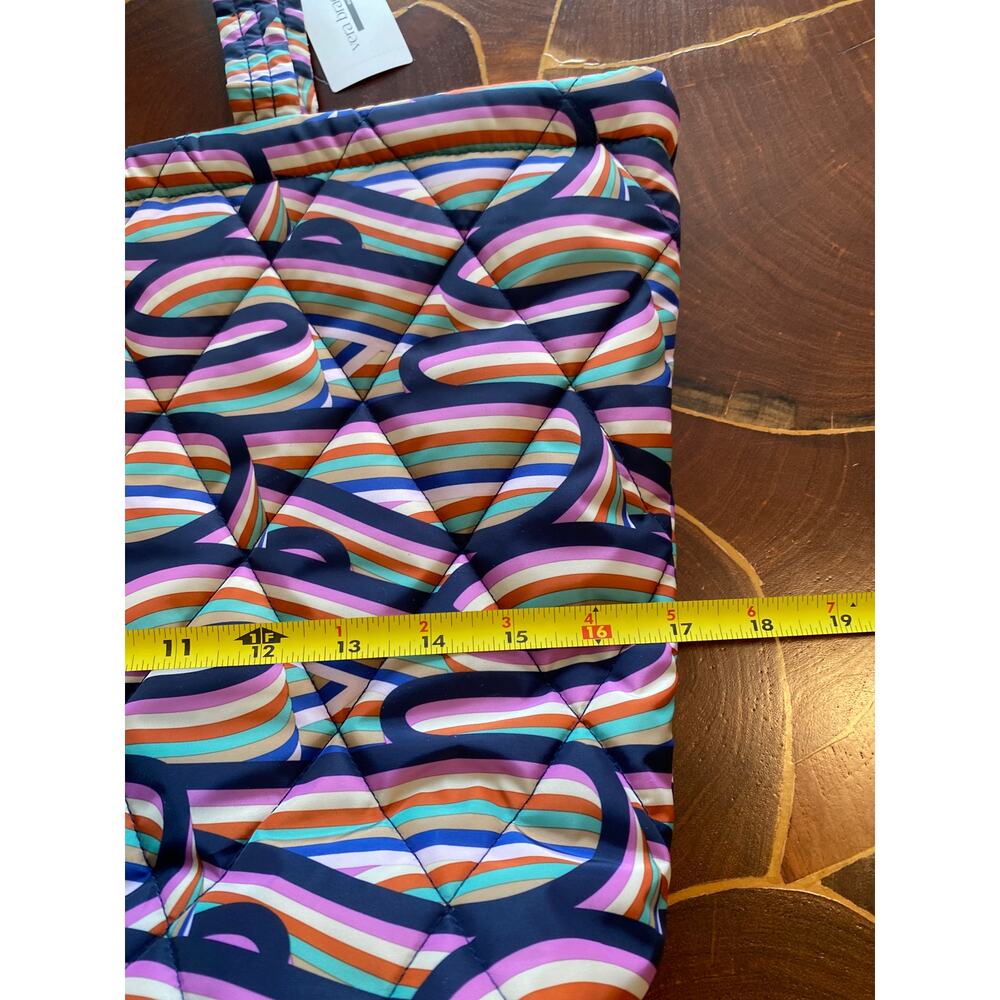 Vera Bradley Large East West Tote in the Retro Ribbons pattern. - Picture 7 of 9